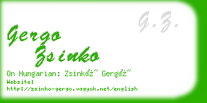 gergo zsinko business card